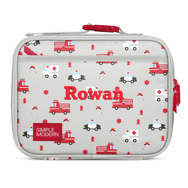 Gray insulated lunch bag personalized with Gray insulated lunch bag personalized with