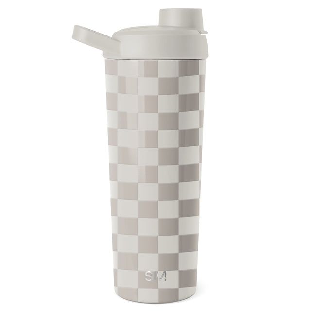 Simple modern checkerboard tumbler with soft white, warm beige, and muted taupe tones in a classic pattern design Simple modern checkerboard tumbler with soft white, warm beige, and muted taupe tones in a classic pattern design