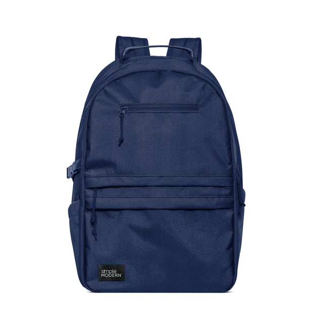 Deep navy blue backpack on white background Deep navy blue backpack on white background