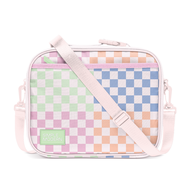 Pale pink and white checkerboard handbag with pastel color-blocked quadrants in soft green, dusty pink, and white patterns Pale pink and white checkerboard handbag with pastel color-blocked quadrants in soft green, dusty pink, and white patterns
