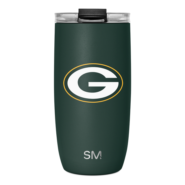 Forest green tumbler with gold trim and white logo, conveying sophistication and team spirit Forest green tumbler with gold trim and white logo, conveying sophistication and team spirit