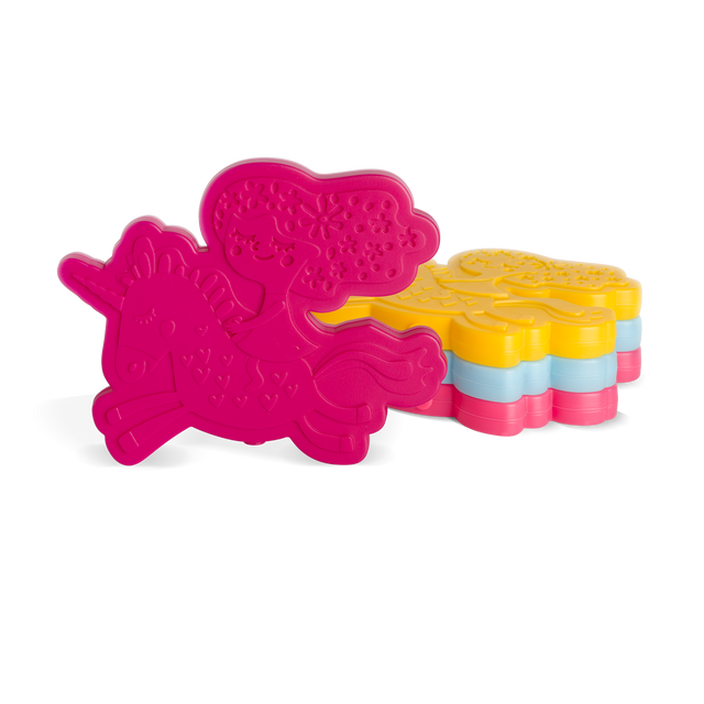Vibrant product design featuring hot pink magenta as the primary color, with bright yellow, light blue, and coral accents throughout the composition. Vibrant product design featuring hot pink magenta as the primary color, with bright yellow, light blue, and coral accents throughout the composition.