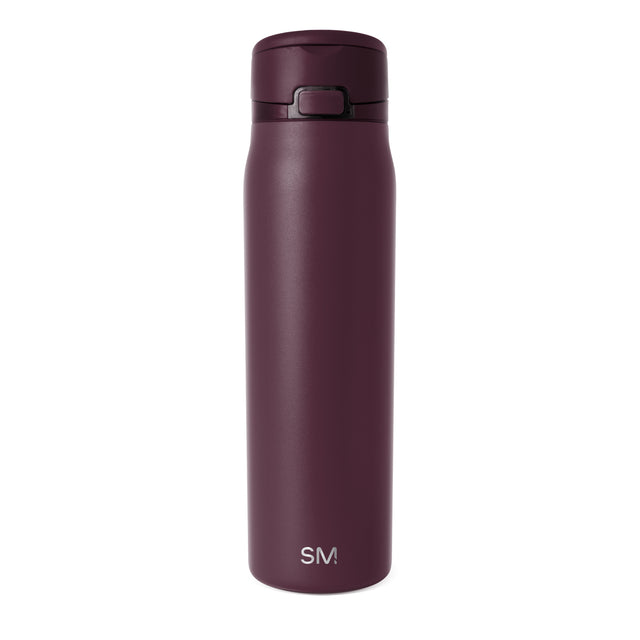 Deep burgundy insulated water bottle with matte finish and matching cap accent, shown against white background Deep burgundy insulated water bottle with matte finish and matching cap accent, shown against white background
