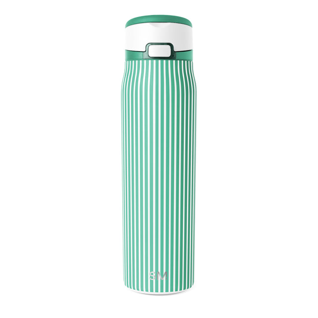 Seafoam green container with ribbed texture and white band detail, featuring matching green lid with handle Seafoam green container with ribbed texture and white band detail, featuring matching green lid with handle