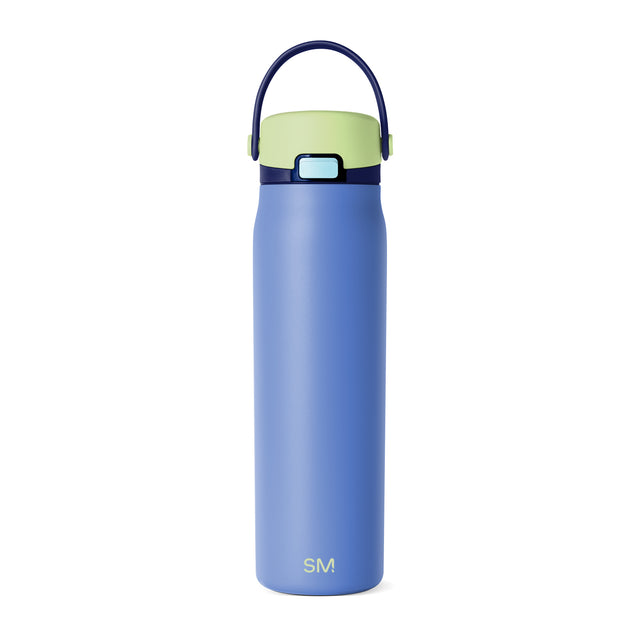 Periwinkle blue water bottle with sage green removable lid Periwinkle blue water bottle with sage green removable lid