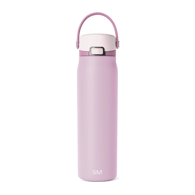Dusty rose pink cosmetic bottle with cream-colored lid and handle Dusty rose pink cosmetic bottle with cream-colored lid and handle