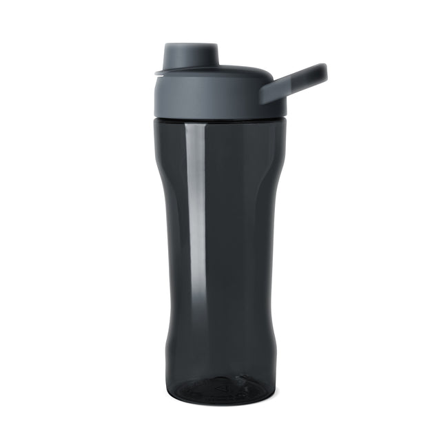 Dark charcoal water bottle with gunmetal gray cap and lid assembly, two-tone design Dark charcoal water bottle with gunmetal gray cap and lid assembly, two-tone design