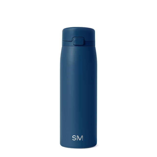 Matte teal cylindrical bottle with matching darker teal cap Matte teal cylindrical bottle with matching darker teal cap