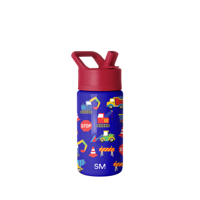 Royal blue water bottle with deep crimson red cap and spout assembly Royal blue water bottle with deep crimson red cap and spout assembly
