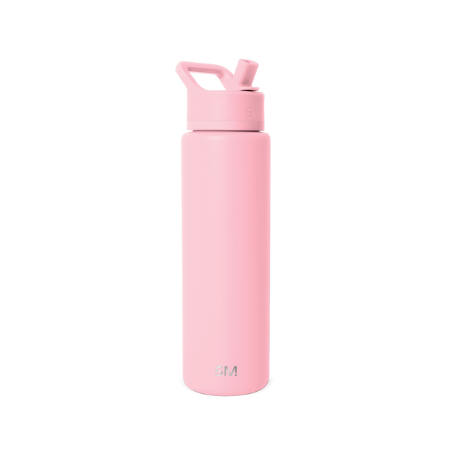 Soft pale pink water bottle with clean white background Soft pale pink water bottle with clean white background