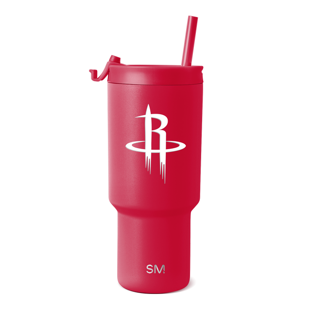 Hot pink tumbler with white logo and branding design Hot pink tumbler with white logo and branding design