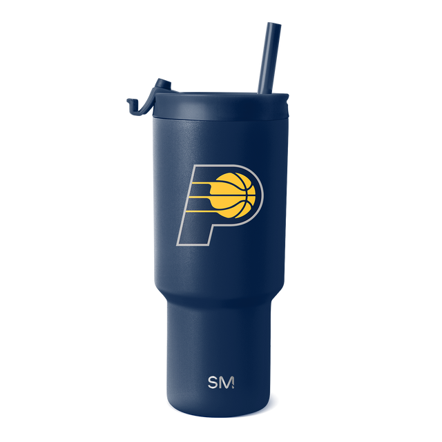 Deep navy blue insulated tumbler with bright gold yellow team logo, featuring a matching straw and lid for beverage storage and transport. Deep navy blue insulated tumbler with bright gold yellow team logo, featuring a matching straw and lid for beverage storage and transport.