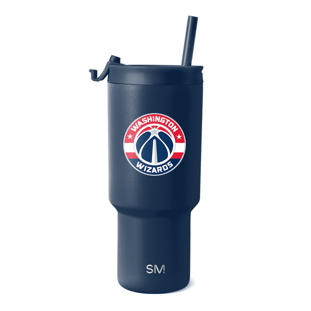 Deep navy blue tumbler with Washington Wizards logo featuring red, white, and navy circular team design Deep navy blue tumbler with Washington Wizards logo featuring red, white, and navy circular team design