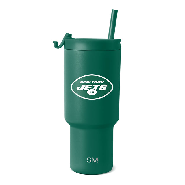 Forest green matte tumbler with matching lid and straw, featuring white branding and SM logo Forest green matte tumbler with matching lid and straw, featuring white branding and SM logo