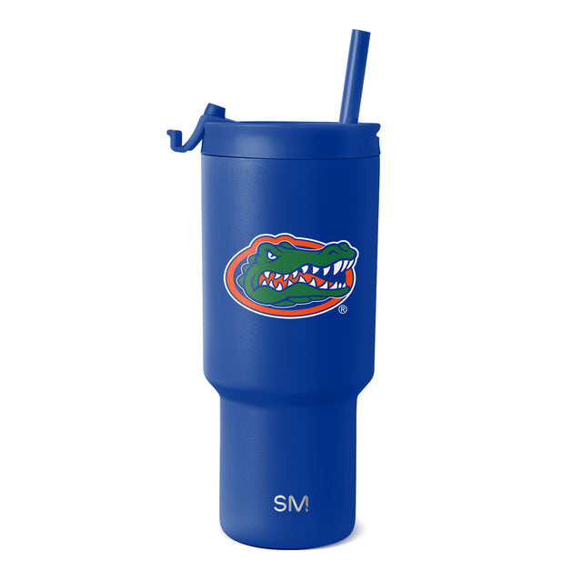 Royal blue insulated tumbler with bright green Florida Gators logo Royal blue insulated tumbler with bright green Florida Gators logo