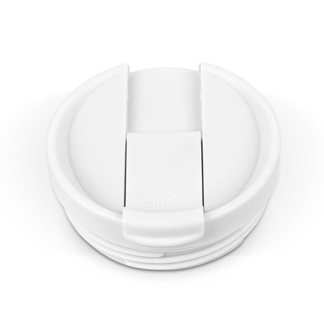White flip-top lid with subtle gray shadows on neutral background, showing depth and dimension for product display. White flip-top lid with subtle gray shadows on neutral background, showing depth and dimension for product display.