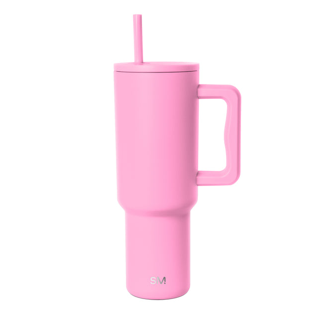 Bright medium pink insulated tumbler with white background Bright medium pink insulated tumbler with white background