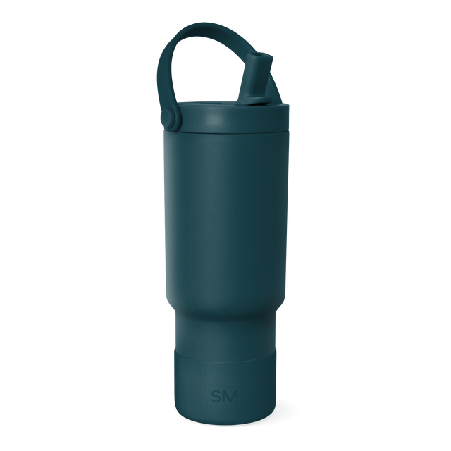 Deep teal matte water bottle with subtle gradient, darker at base transitioning lighter toward top. Deep teal matte water bottle with subtle gradient, darker at base transitioning lighter toward top.