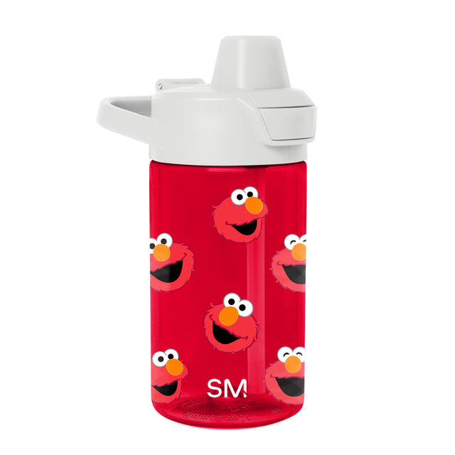 Red water bottle with white lid and spout on red background Red water bottle with white lid and spout on red background
