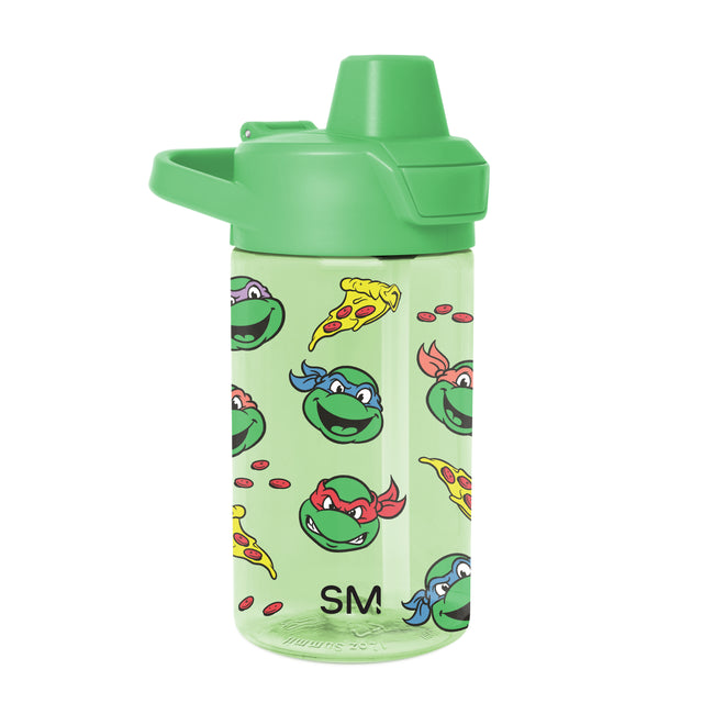 Mint green water bottle with rigid lid and spout assembly, cylindrical design for hydration and everyday use. Mint green water bottle with rigid lid and spout assembly, cylindrical design for hydration and everyday use.