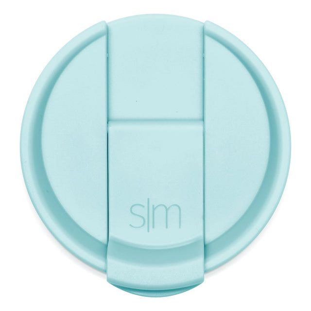 Seafoam blue flip-top lid against white background Seafoam blue flip-top lid against white background