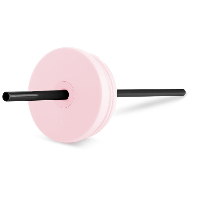 Circular pink component with black accents on white background Circular pink component with black accents on white background