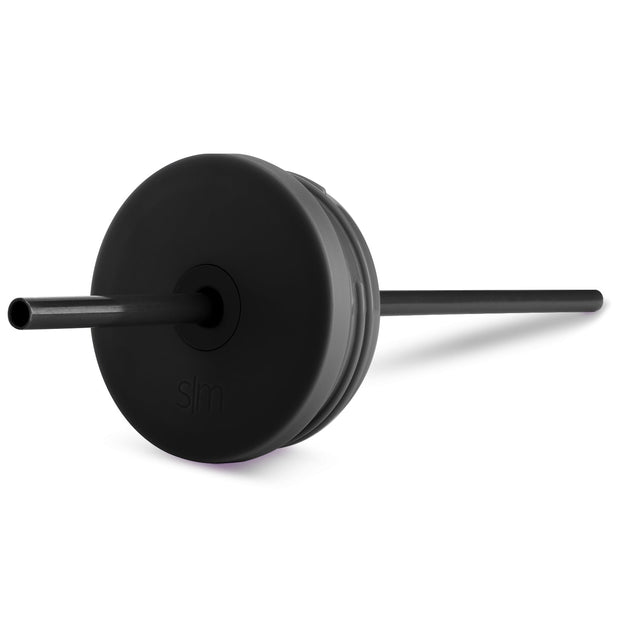 Matte black storage lid with straight edges and handles on white background Matte black storage lid with straight edges and handles on white background