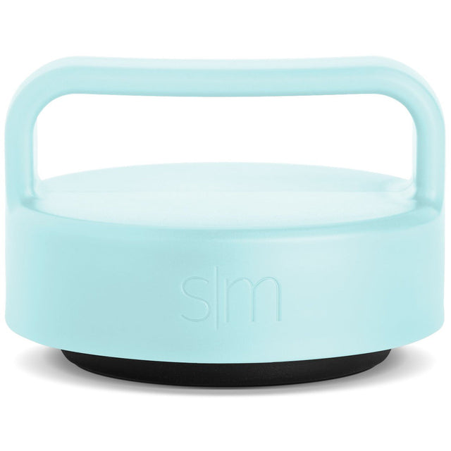 Pale seafoam blue jar lid with light aqua finish and translucent white-blue interior Pale seafoam blue jar lid with light aqua finish and translucent white-blue interior