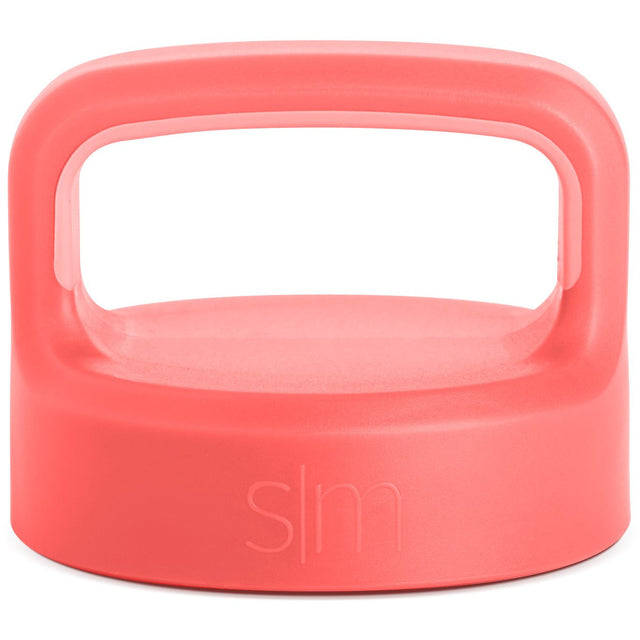 Small coral-pink container lid with handle, featuring deeper salmon tones on outer surface and lighter pastel pink on inner surfaces and handle. Small coral-pink container lid with handle, featuring deeper salmon tones on outer surface and lighter pastel pink on inner surfaces and handle.