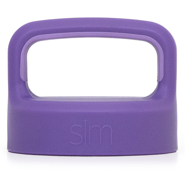 Small purple lid with handle, featuring deep purple outer body and lighter purple interior rim Small purple lid with handle, featuring deep purple outer body and lighter purple interior rim