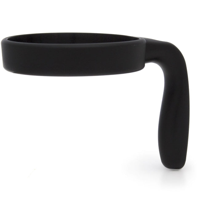 Black tumbler handle against white background Black tumbler handle against white background