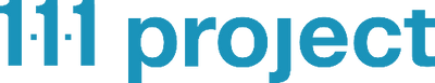111 Project logo with three vertical teal bars and text on vibrant teal background, modern clean design