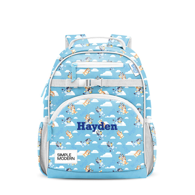Sky blue children's backpack with personalized 