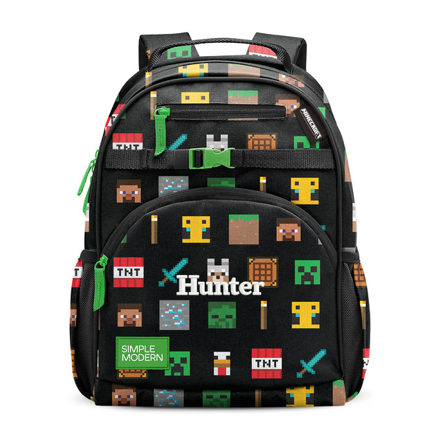 Black Minecraft-themed backpack with 
