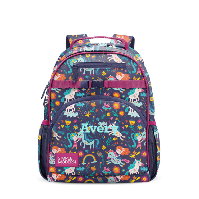 Navy blue children's backpack personalized with 
