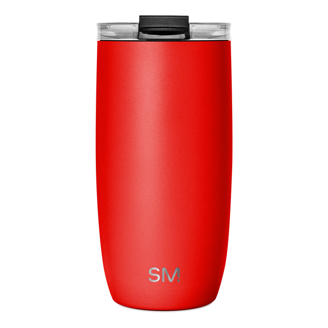 Red matte finish tumbler with cylindrical shape and subtle shading for dimension