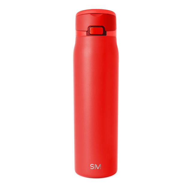 Vibrant coral-red product surface with saturated warm tones and energetic visual appearance