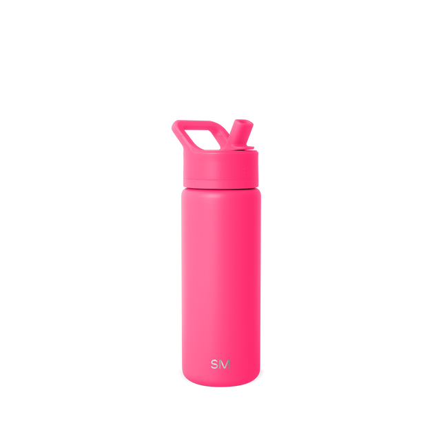 Hot pink magenta bottle on white background, vibrant product shot for e-commerce display
