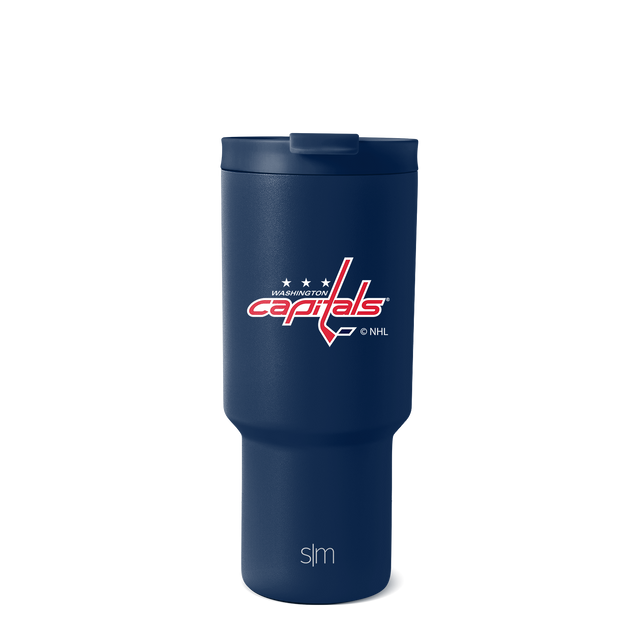 Deep navy blue sports product with red and white accent colors, featuring a professional athletic design