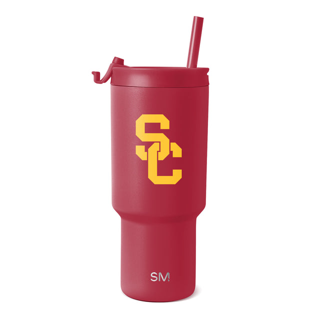 Cardinal red stainless steel insulated tumbler with tapered cylindrical design and widened middle section
