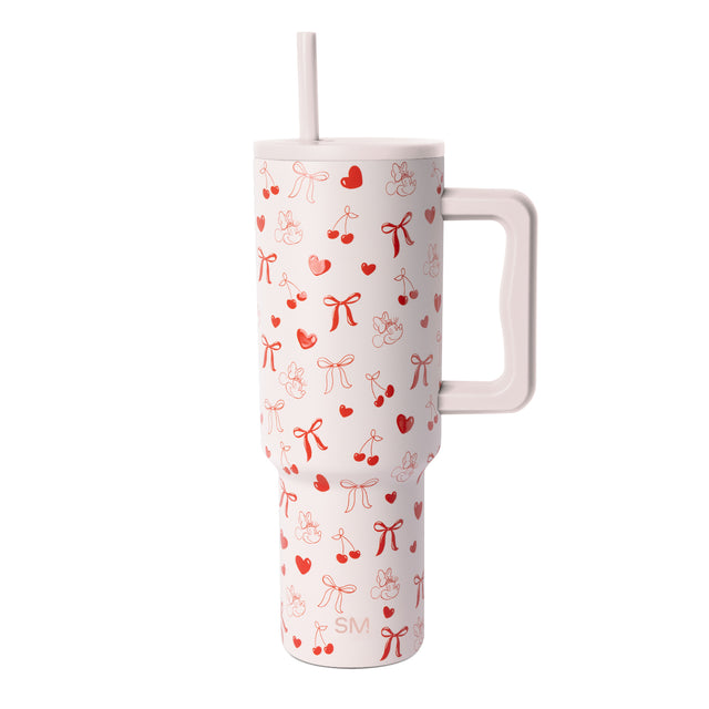 Light cream background with vibrant red and coral accents featuring a soft, romantic aesthetic design product layout with neutral base tones and warm color contrasts.