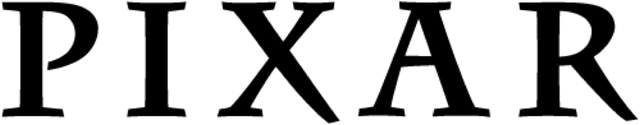 Pixar logo in black serif text on white background