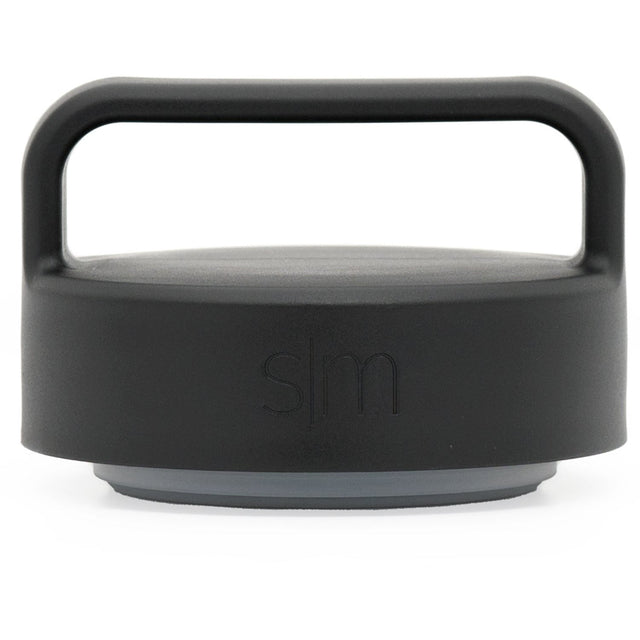 Charcoal gray Simple Modern food jar handle lid with arched carrying handle and rubber base ring, shown against white background.